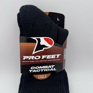 Pro Feet Combat Tactical Performance Socks Black‎ Size Large Made In USA NEW